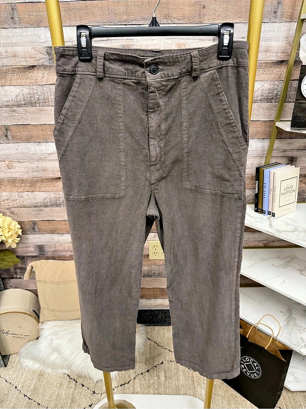 Prairie Underground Taupe Corduroy Crop Pants